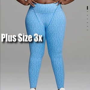 Ivy Park Mesh Monogram Tights Blue Plus Size